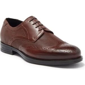 $295 - Karl Lagerfeld Paris Perforated Wingtip Derby Oxfords in Brown Sz 10